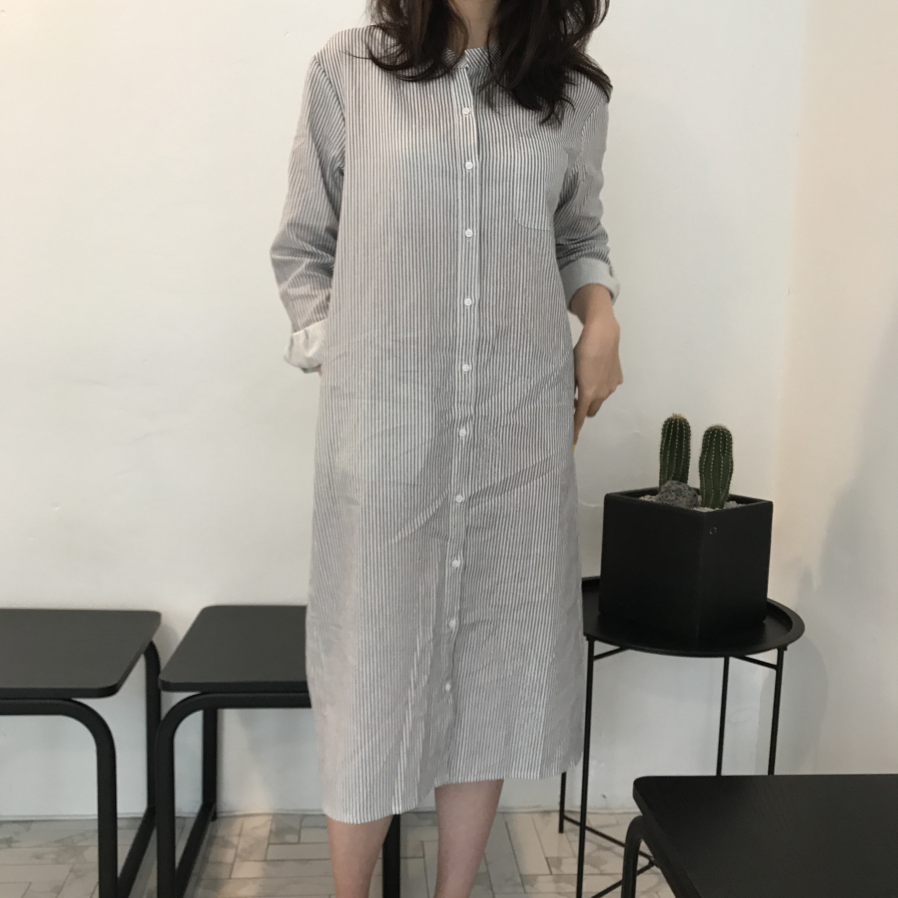 New Striped Shirt Dresses Casual Fashion Autumn Co