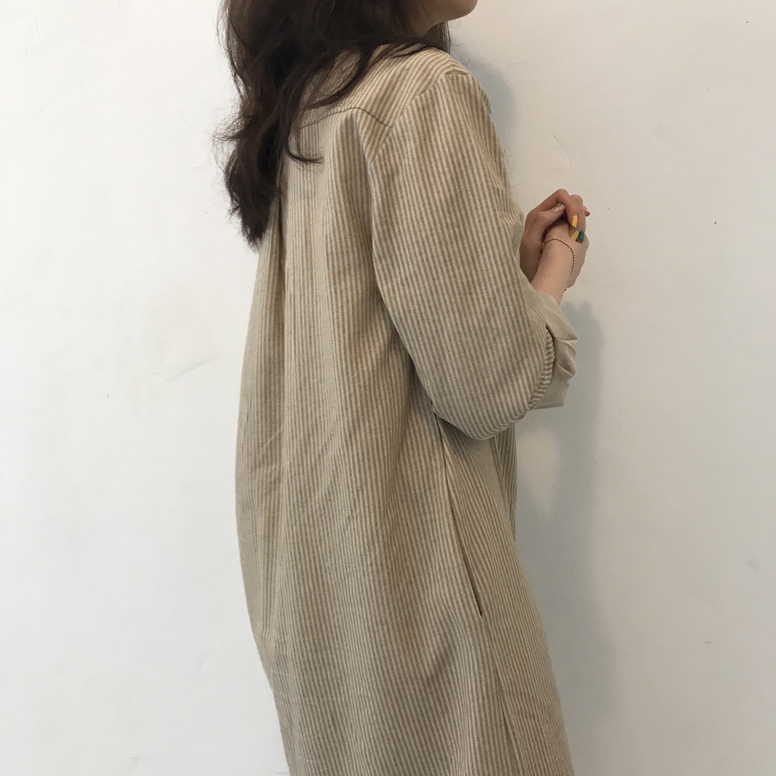 New Striped Shirt Dresses Casual Fashion Autumn Co