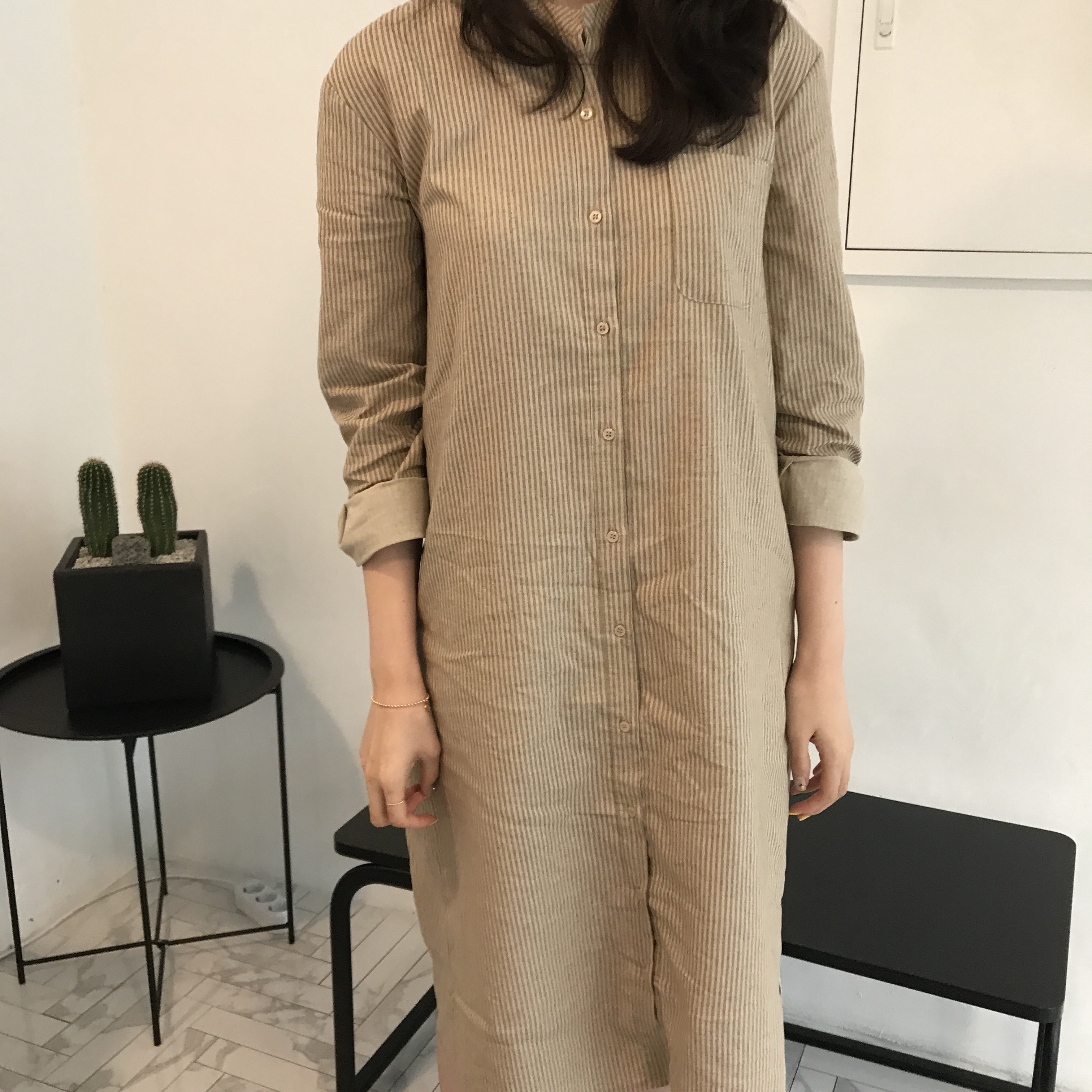 New Striped Shirt Dresses Casual Fashion Autumn Co