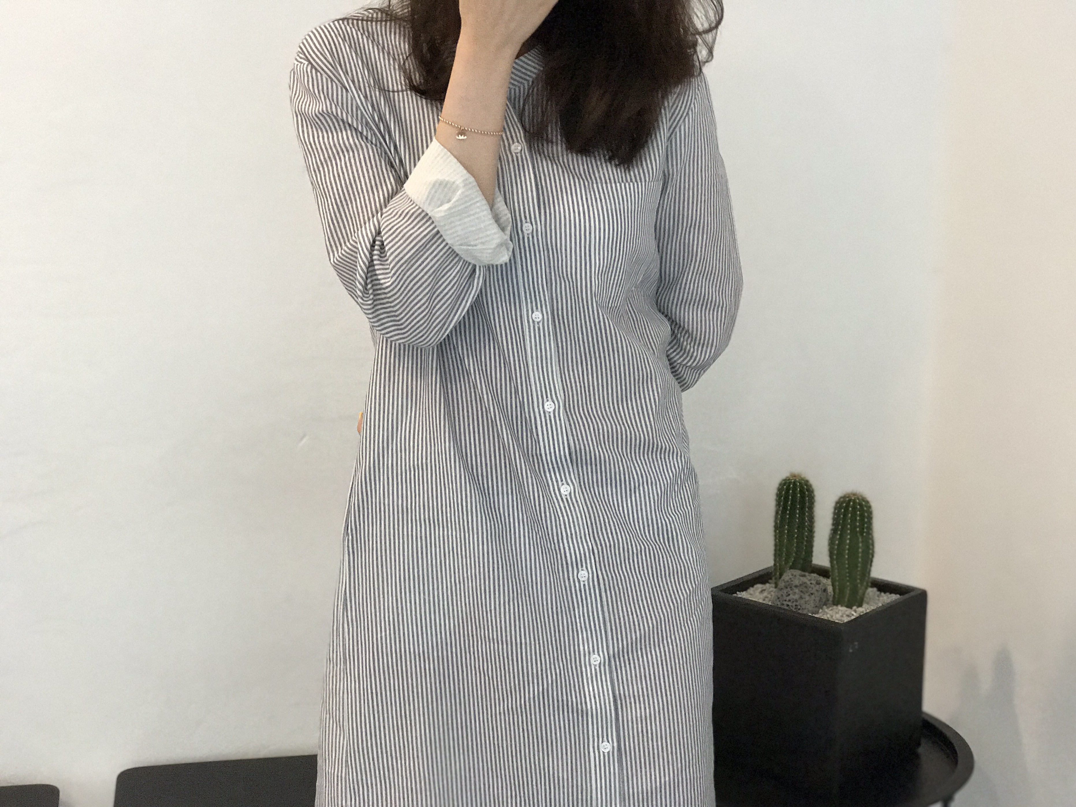 New Striped Shirt Dresses Casual Fashion Autumn Co