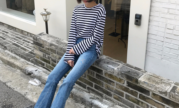 Women Jeans Pants Simple high waisted semi-long bo