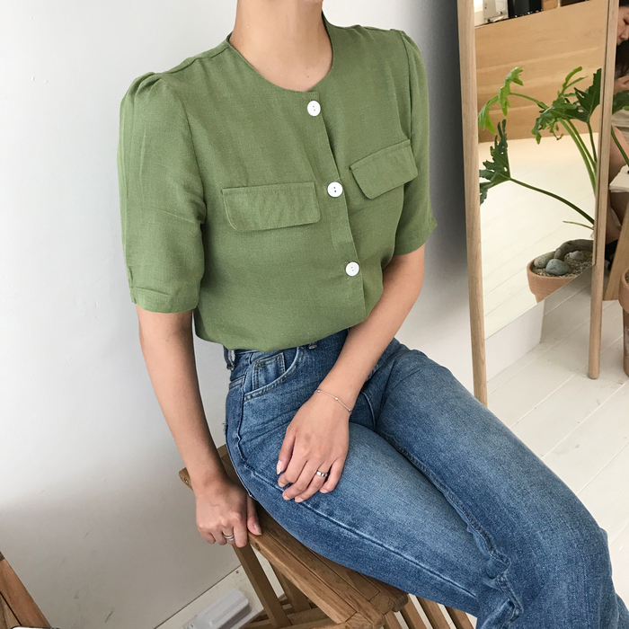 Women Jeans Pants Simple high waisted semi-long bo