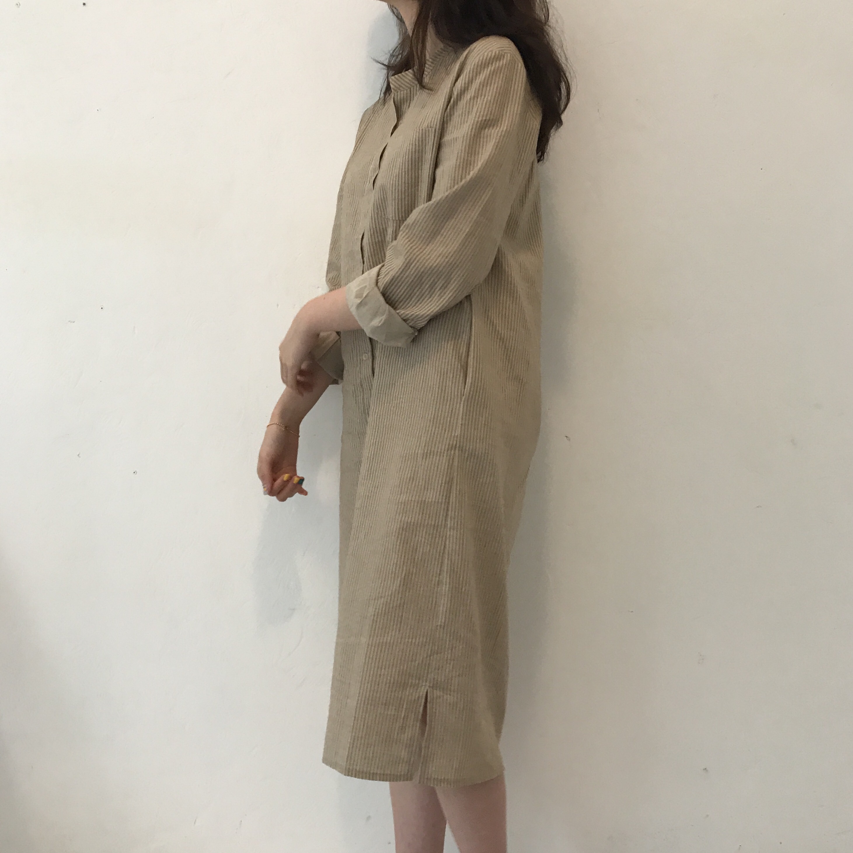 New Striped Shirt Dresses Casual Fashion Autumn Co