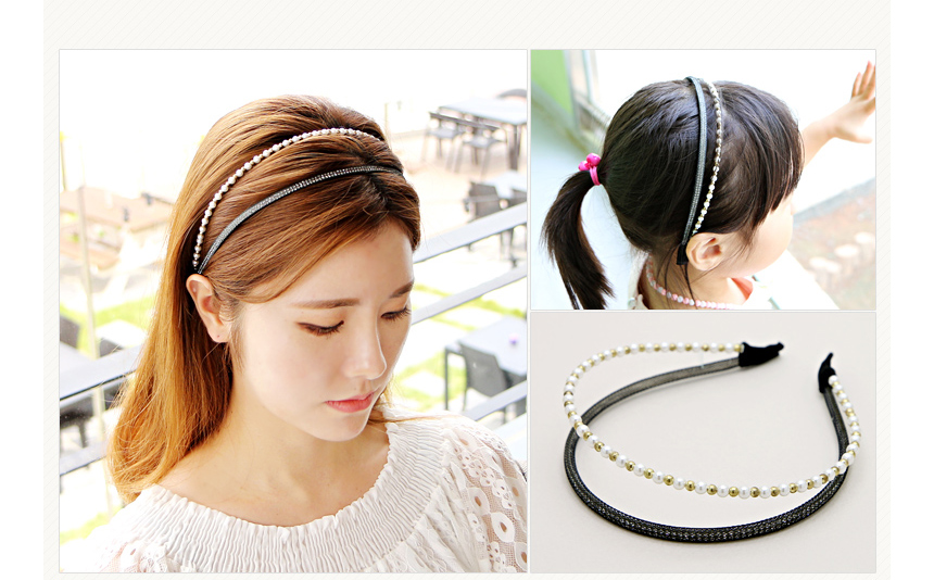 Pearl Double Headband Headband 얆 feminine coordina