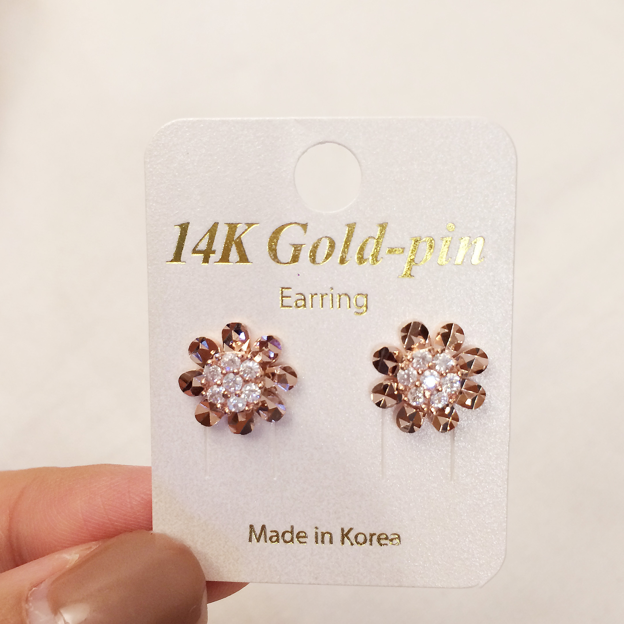 14K Gold Finish Cutting Earrings Earrings 14k Wome