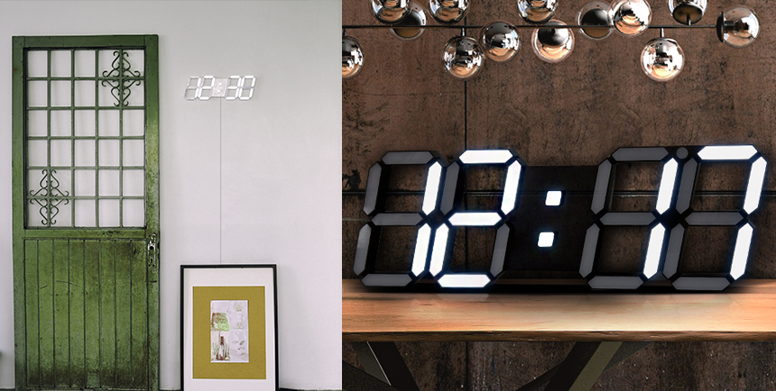 Large 3D led wall clock 3d modern wall hanging int