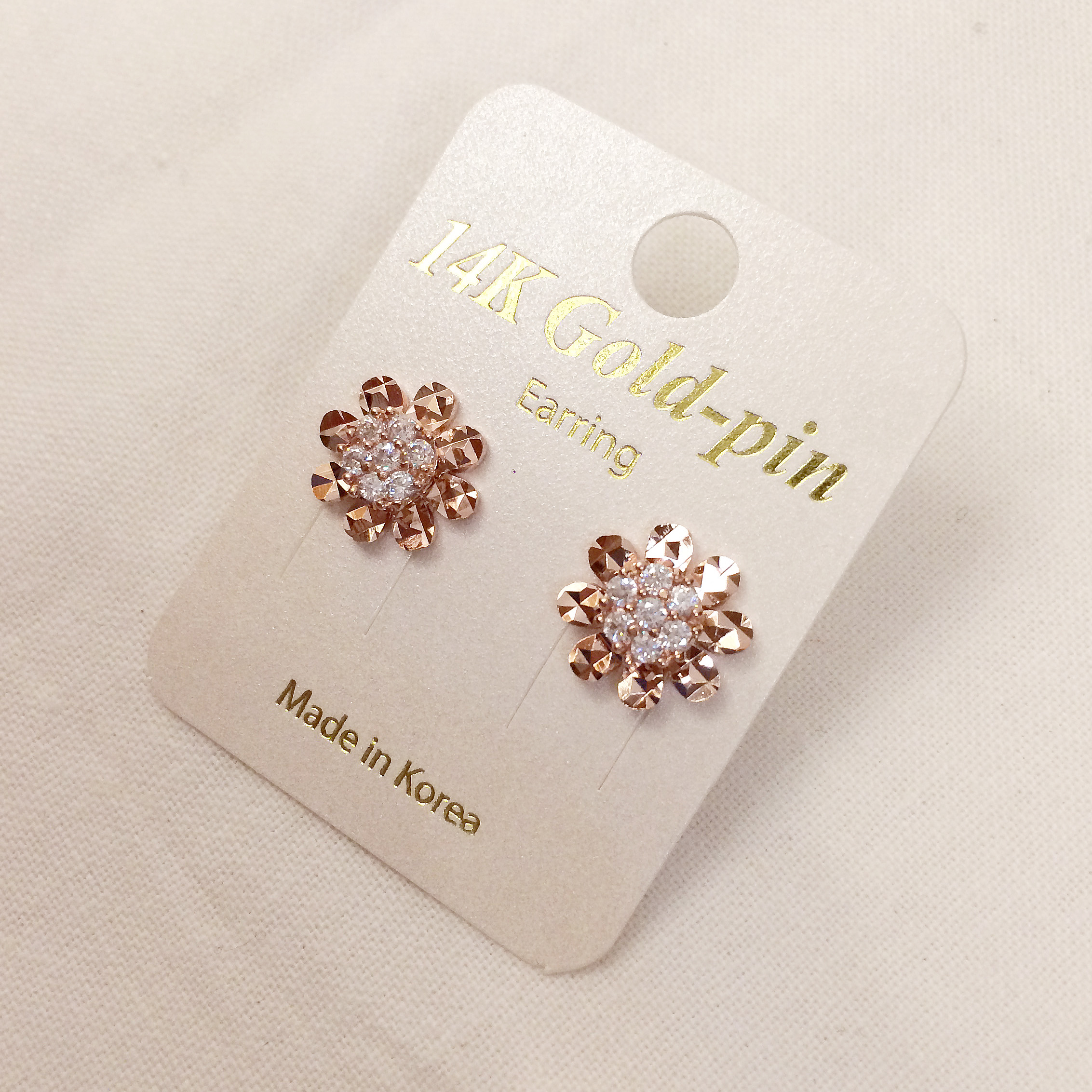 14K Gold Finish Cutting Earrings Earrings 14k Wome