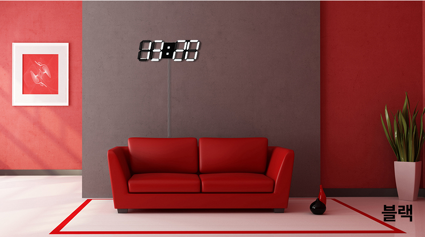 Large 3D led wall clock 3d modern wall hanging int