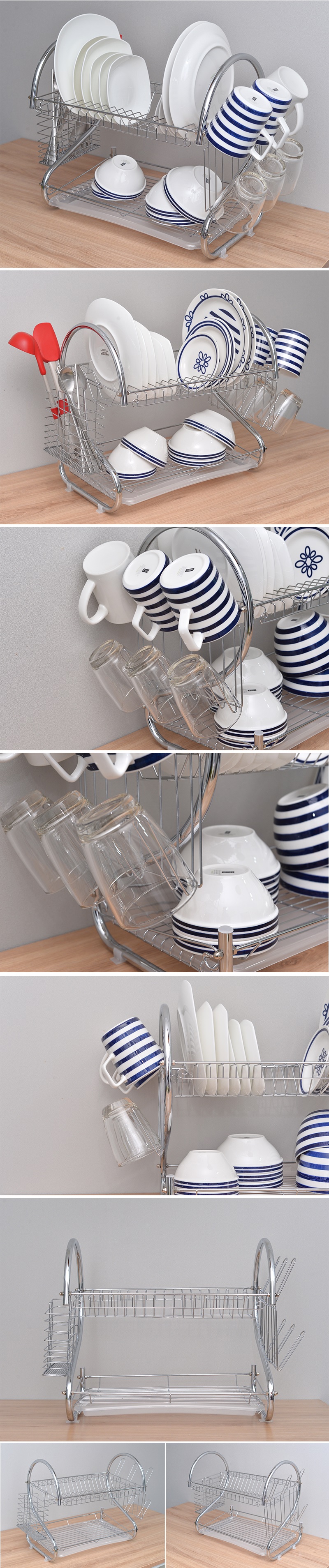 Household Mini 2-Stage Tableware Drying Table Stai