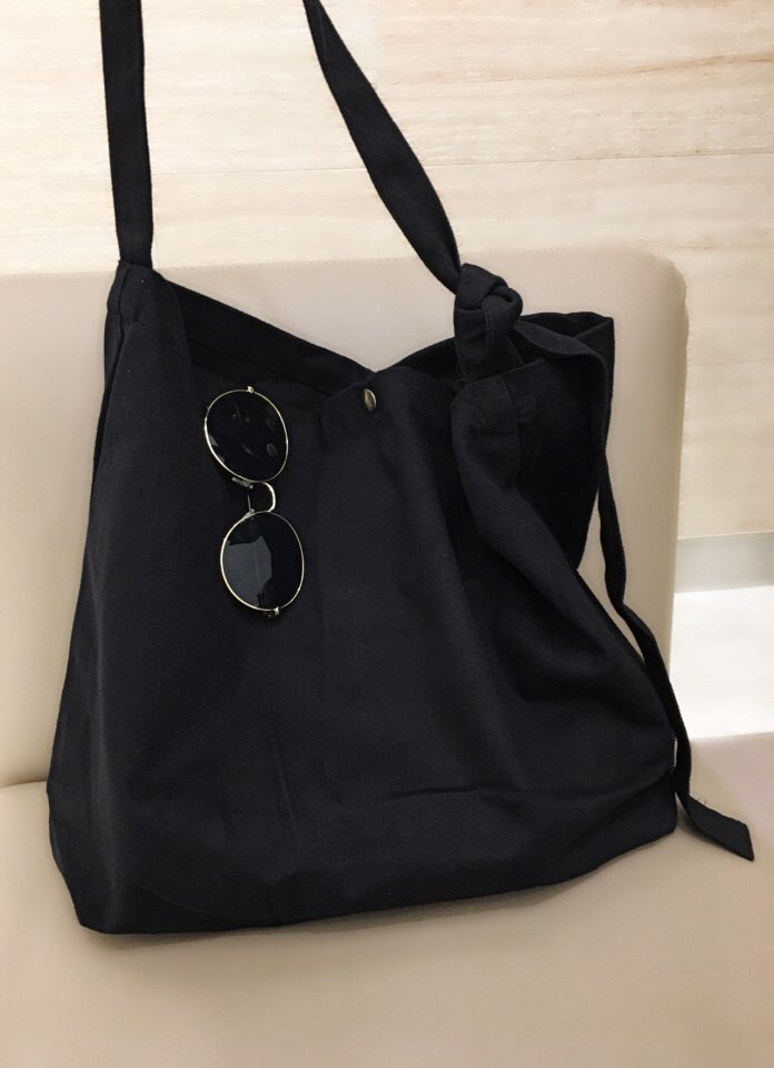 NEW ECO BAG Eco-back simple cotton linen cute line