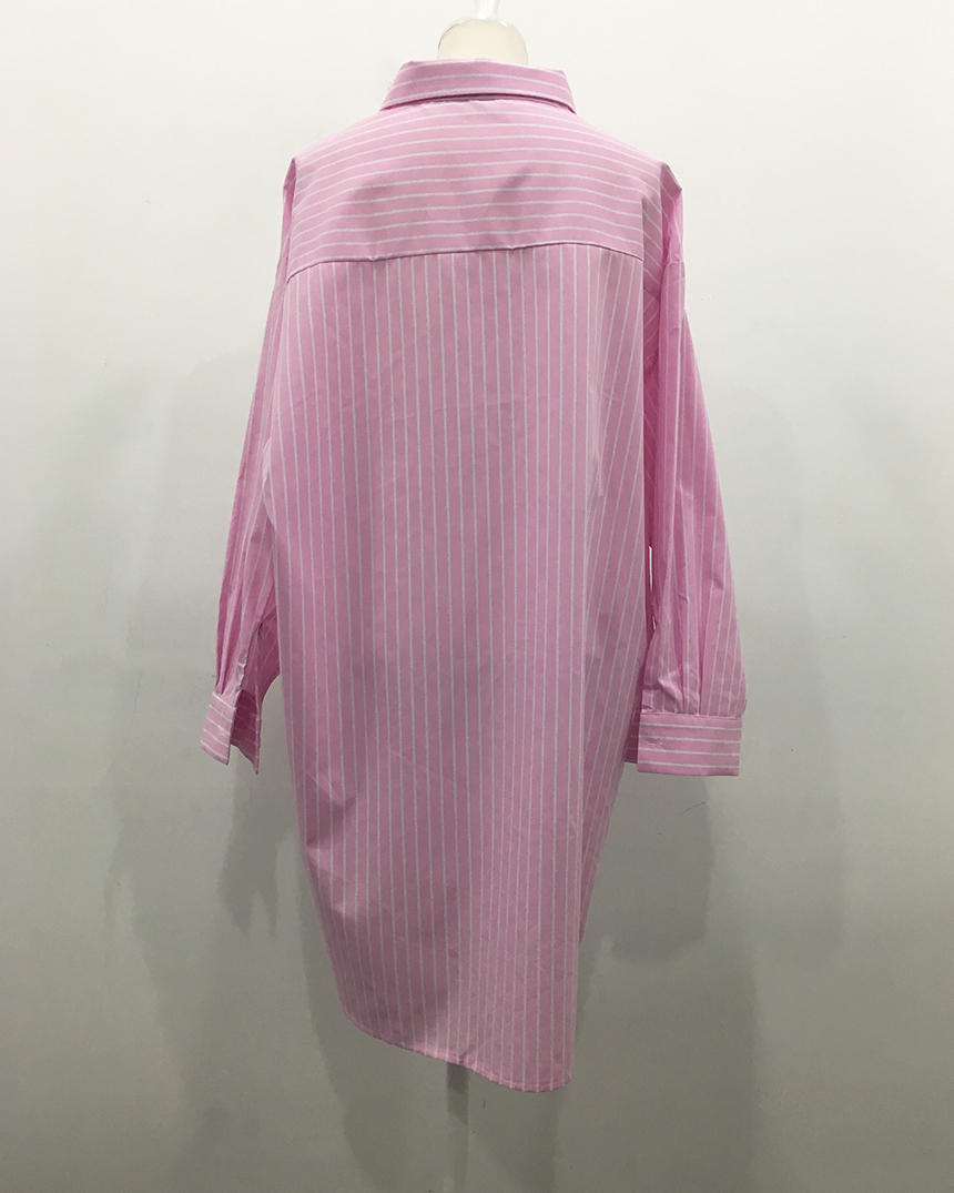 New Striped Shirt Dress 2color Fabulous
