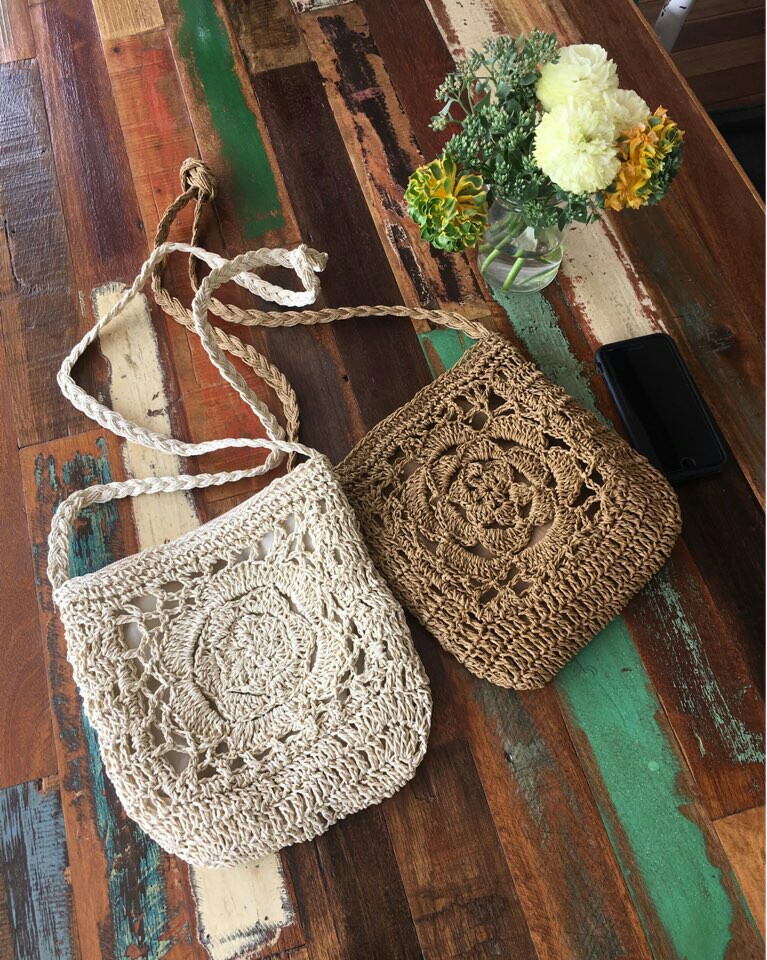 New Summer Fur Straw Ratan Cross Bag Refreshing lo