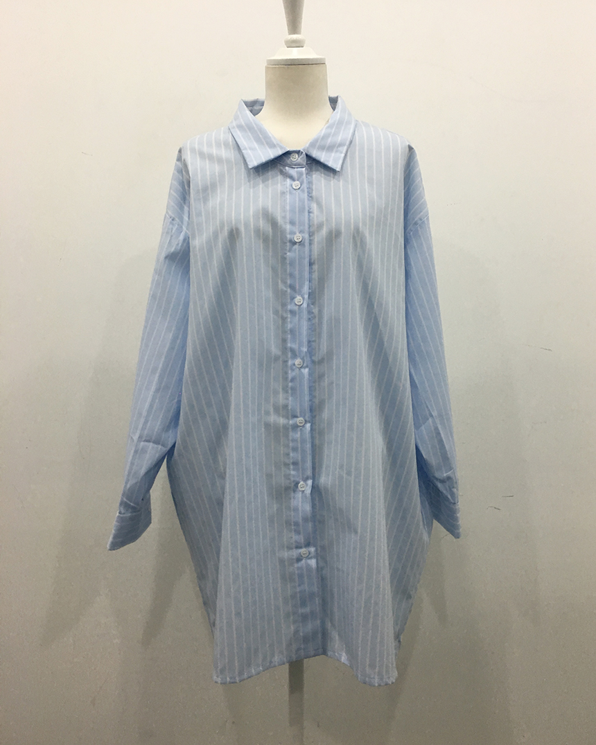 New Striped Shirt Dress 2color Fabulous