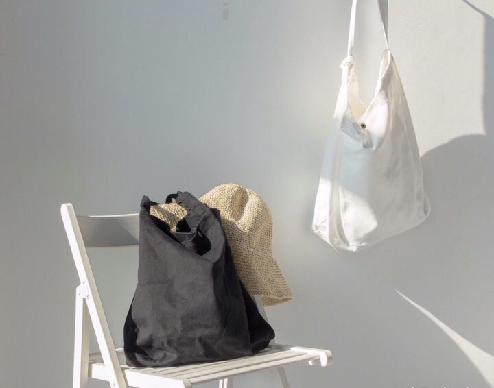 NEW ECO BAG Eco-back simple cotton linen cute line