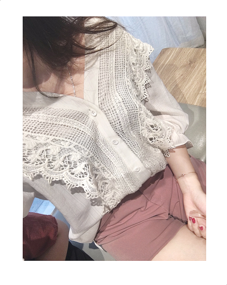 NEW FASHION LADY GIRL Blouse Maid Jay Lace Rouge