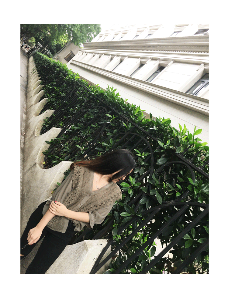 NEW FASHION LADY GIRL Blouse Maid Jay Lace Rouge