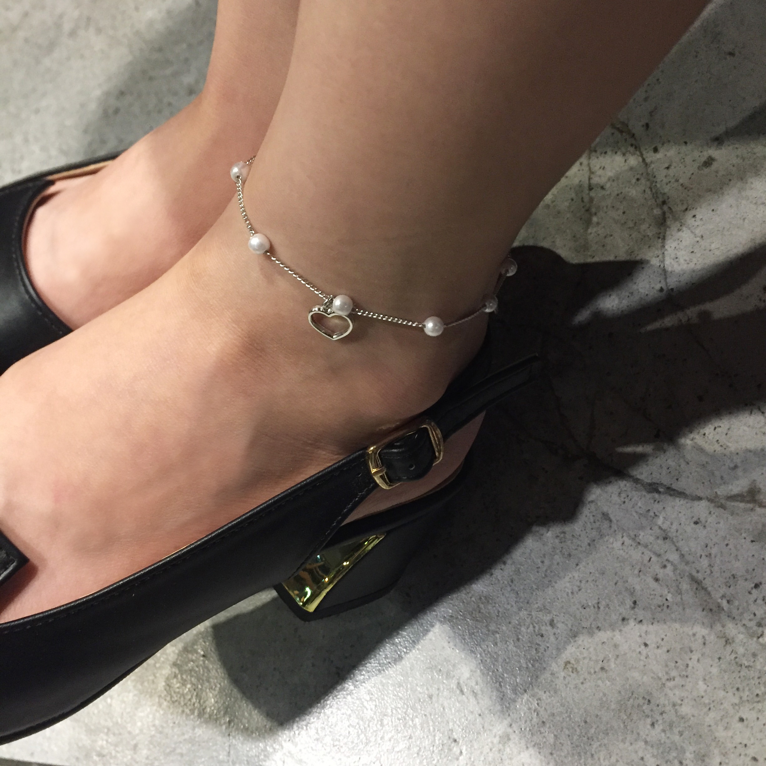 New red heart pearl bracelet woman chain chain sho