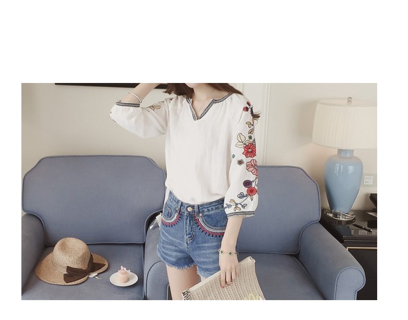 NEW FASHION LADY GIRL Blouse White Half open shirt