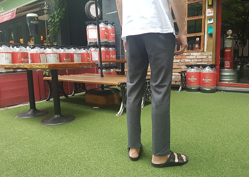 New Men's Pants Slim Fit Men Slacks Gray Black 