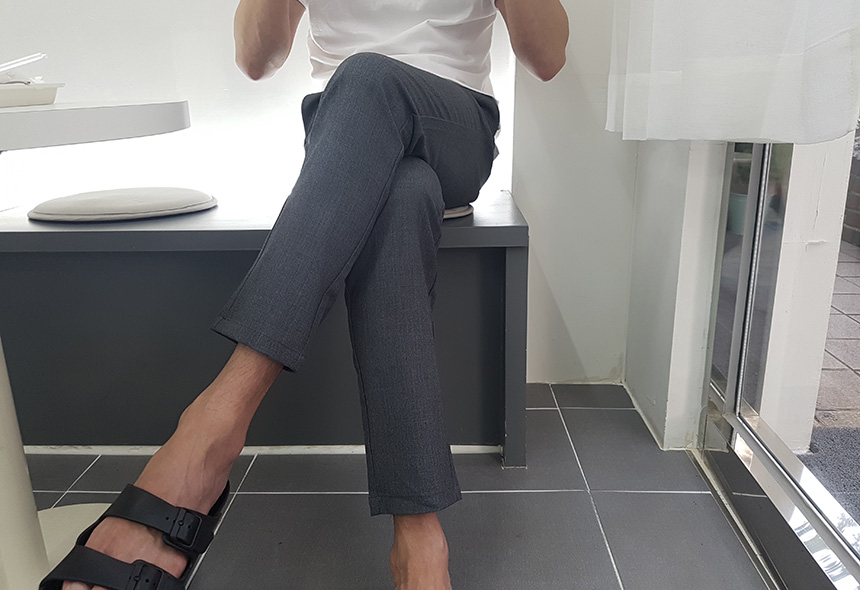 New Men's Pants Slim Fit Men Slacks Gray Black 