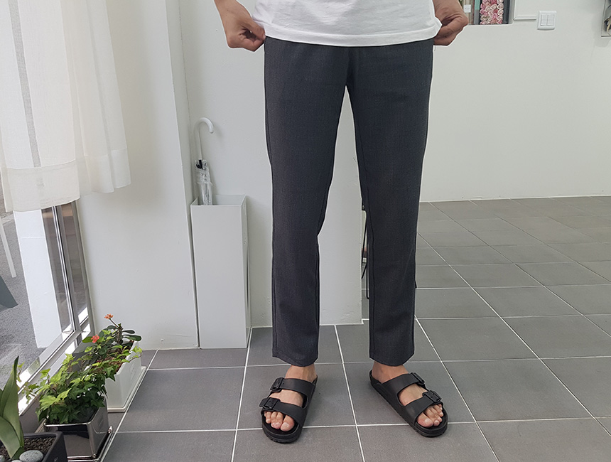 New Men's Pants Slim Fit Men Slacks Gray Black 