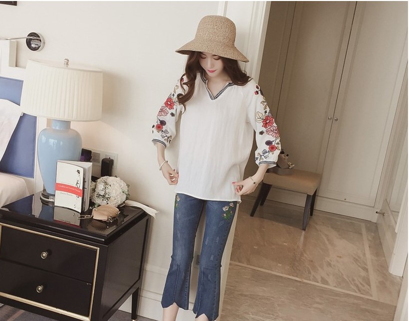 NEW FASHION LADY GIRL Blouse White Half open shirt