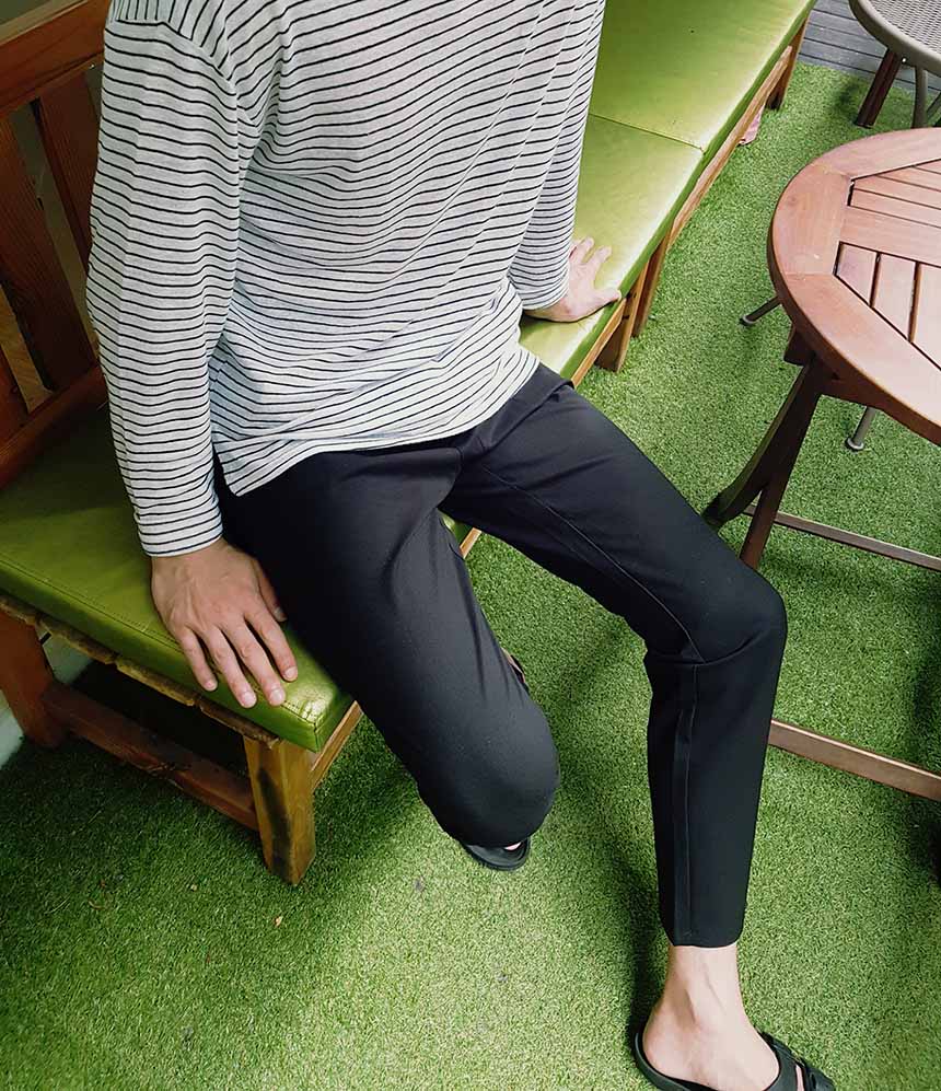 New Men's Pants Slim Fit Men Slacks Gray Black 