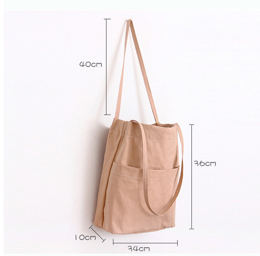 Shoulder Plain Linen Eco Bag Daily Cloth Bag Canva