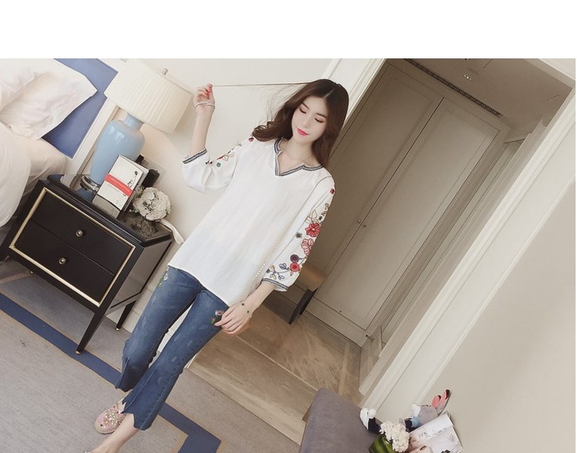 NEW FASHION LADY GIRL Blouse White Half open shirt