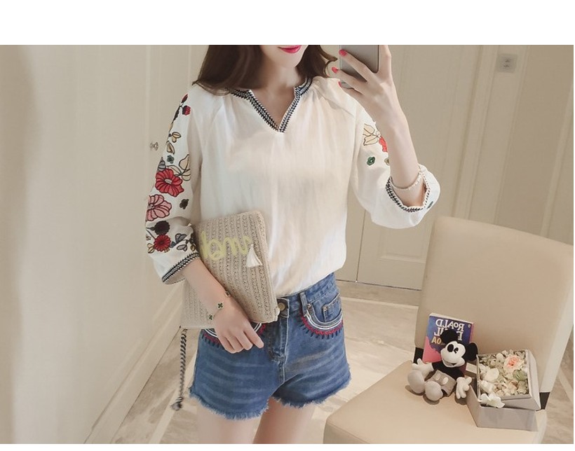 NEW FASHION LADY GIRL Blouse White Half open shirt