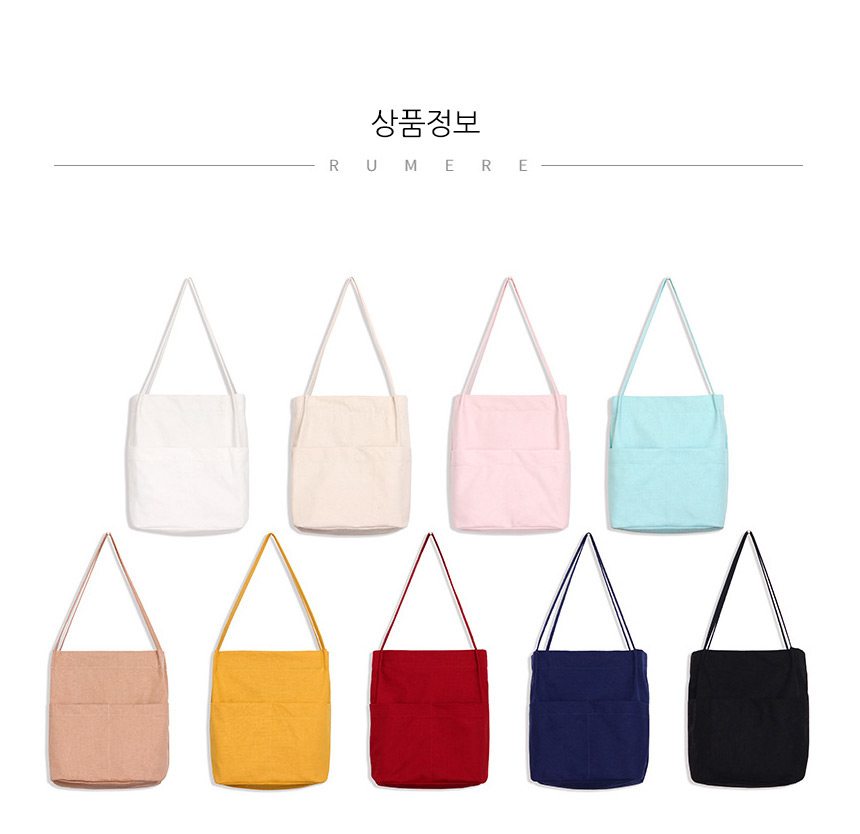Shoulder Plain Linen Eco Bag Daily Cloth Bag Canva