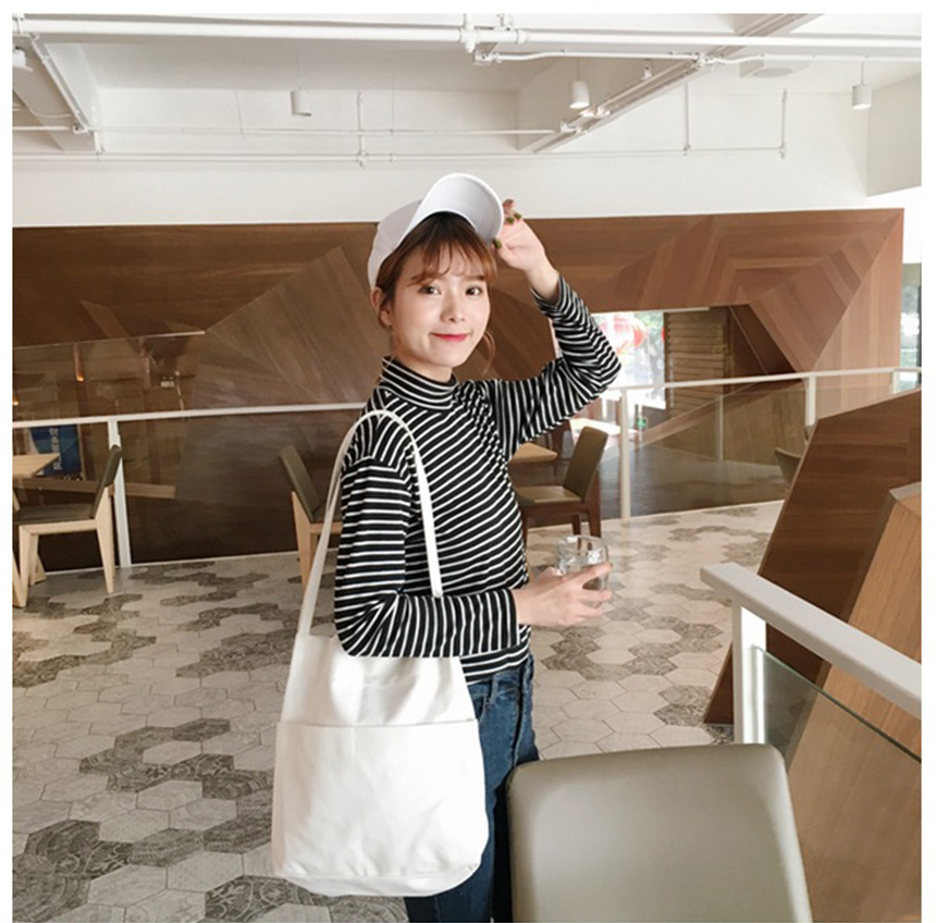Shoulder Plain Linen Eco Bag Daily Cloth Bag Canva