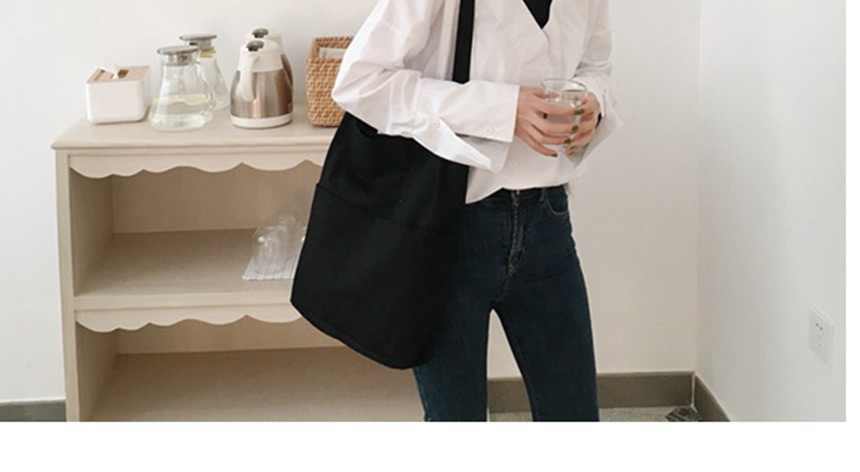 Shoulder Plain Linen Eco Bag Daily Cloth Bag Canva