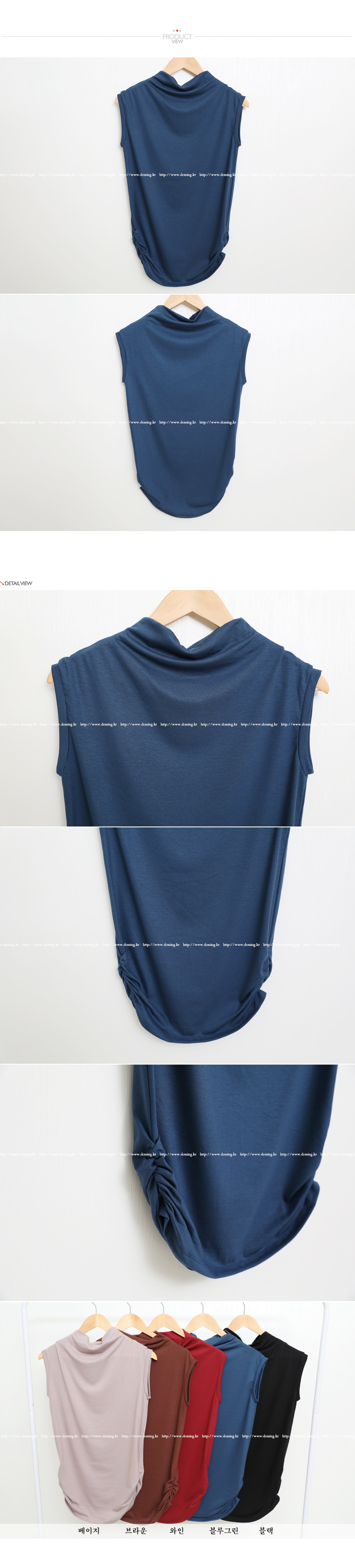 Minty draping pearl, 5-color shirring pleat cap sl