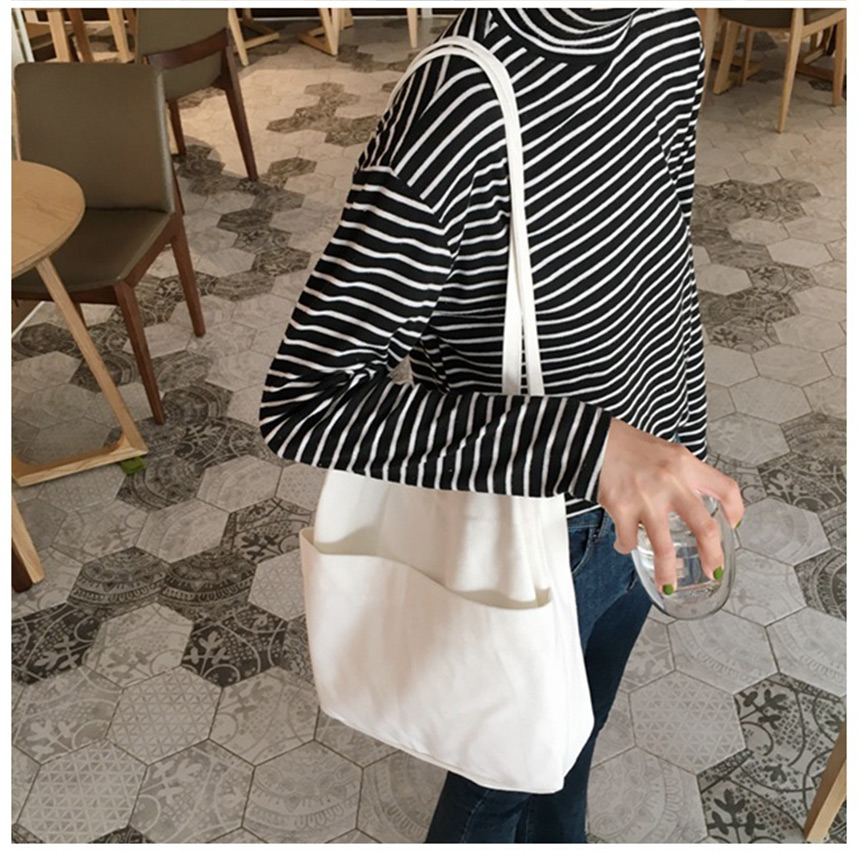 Shoulder Plain Linen Eco Bag Daily Cloth Bag Canva