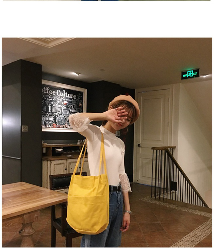 Shoulder Plain Linen Eco Bag Daily Cloth Bag Canva