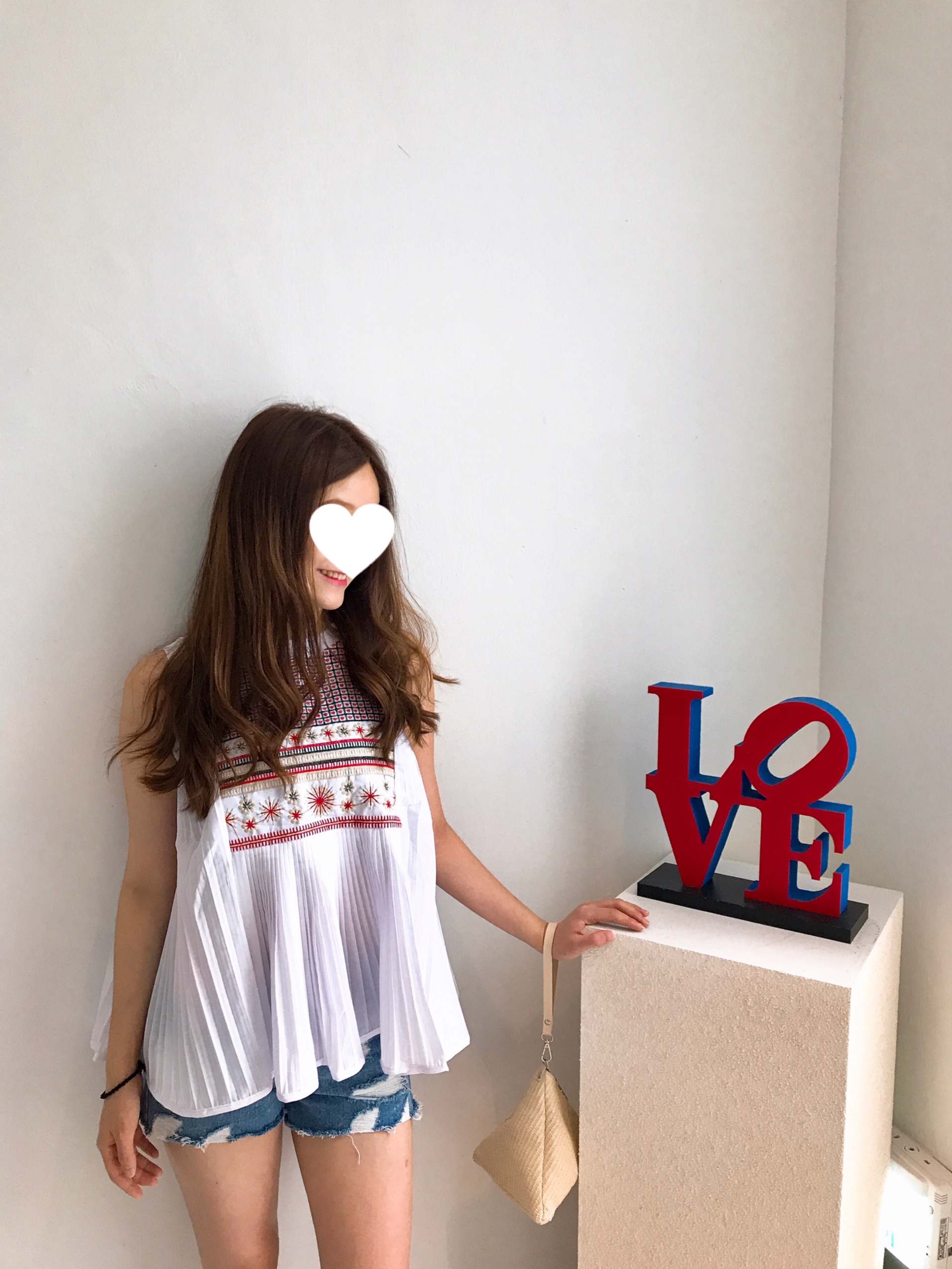 Embroidery Wrinkle Sleeveless Blouse Tee My Young