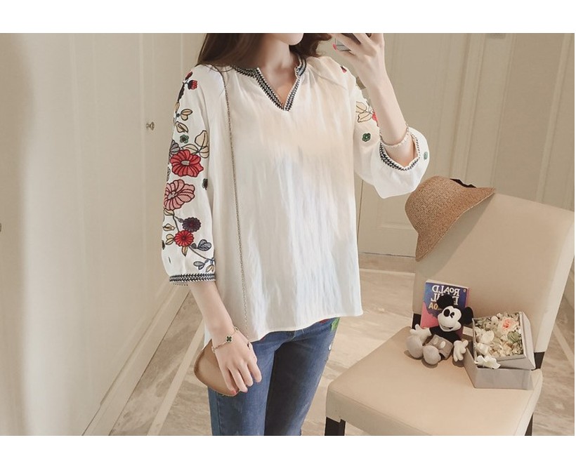 NEW FASHION LADY GIRL Blouse White Half open shirt