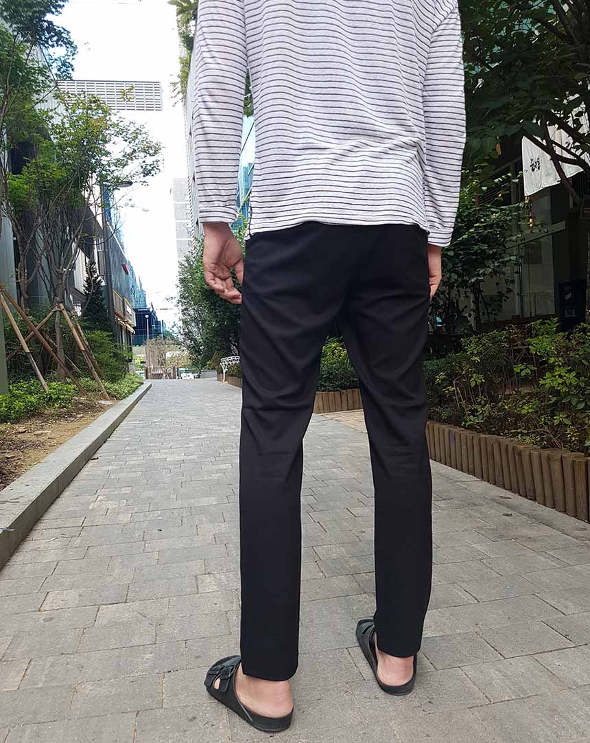 New Men's Pants Slim Fit Men Slacks Gray Black 