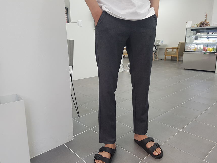 New Men's Pants Slim Fit Men Slacks Gray Black 