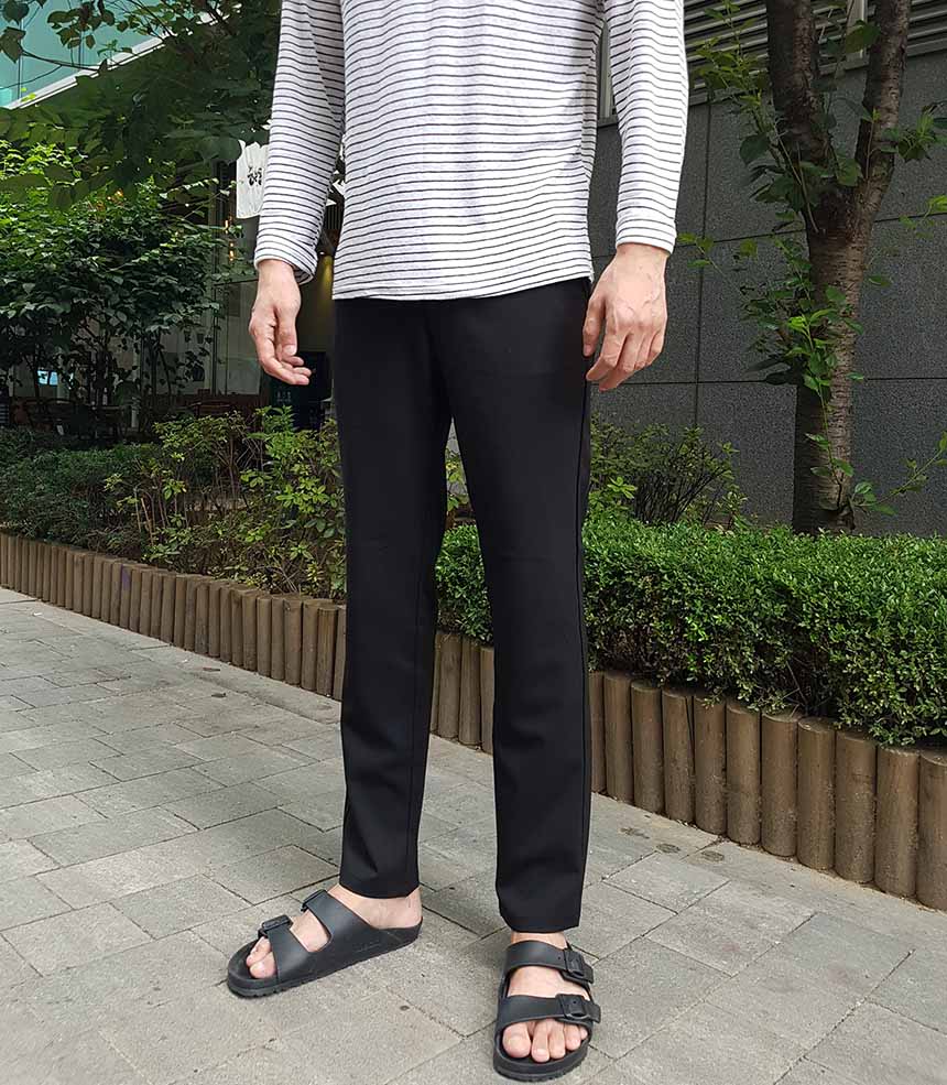 New Men's Pants Slim Fit Men Slacks Gray Black 