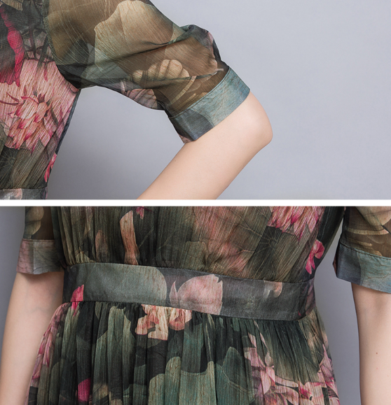 New Women Dress Imported China neck flower short s