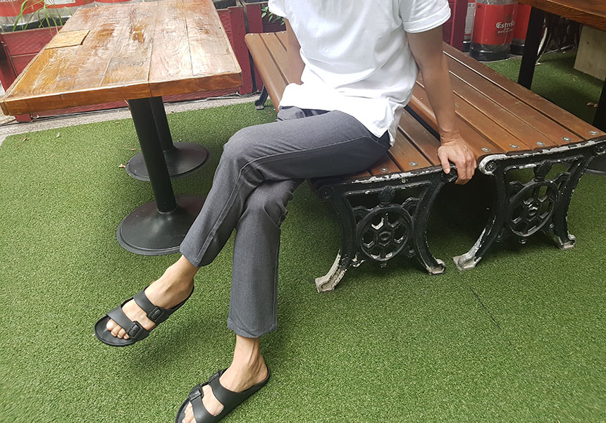 New Men's Pants Slim Fit Men Slacks Gray Black 