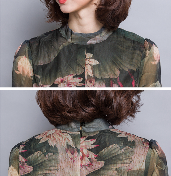 New Women Dress Imported China neck flower short s