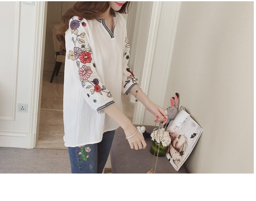 NEW FASHION LADY GIRL Blouse White Half open shirt