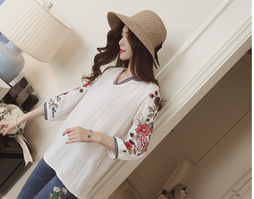 NEW FASHION LADY GIRL Blouse White Half open shirt