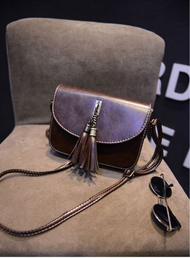 New Wonder Black Half Moon Tassel Mini Cross Back 