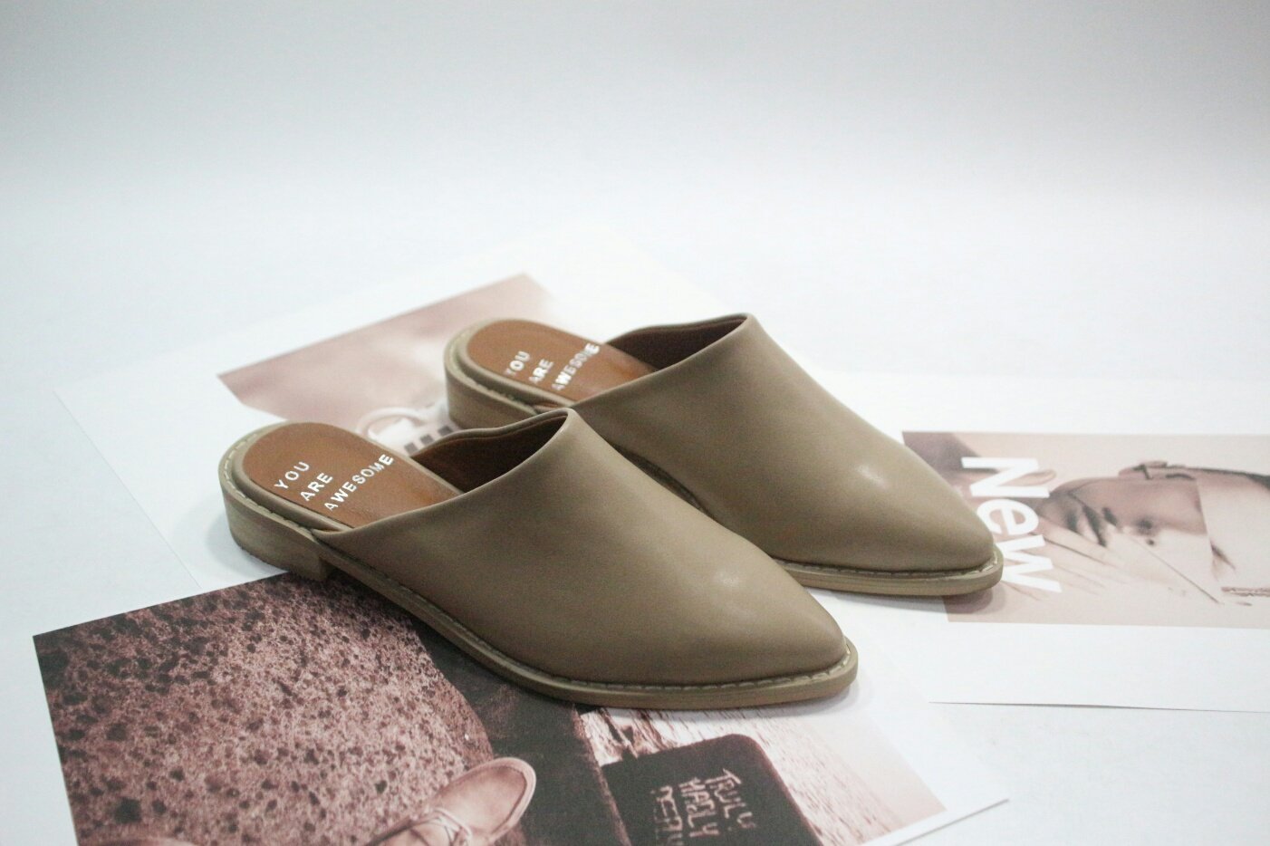 New Stiletto Blower 2.5cm Backless Slippers Flat S