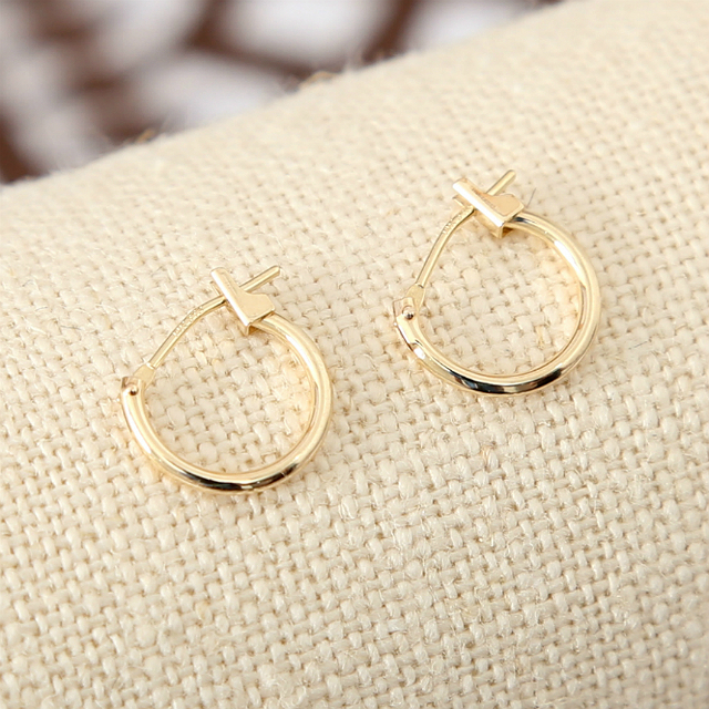 One-touch earrings 14K ring student simple 20 ladi