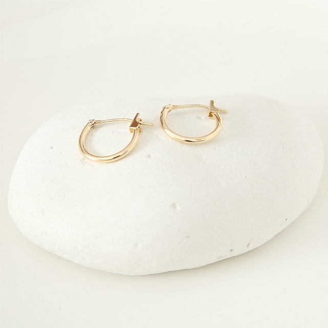 One-touch earrings 14K ring student simple 20 ladi